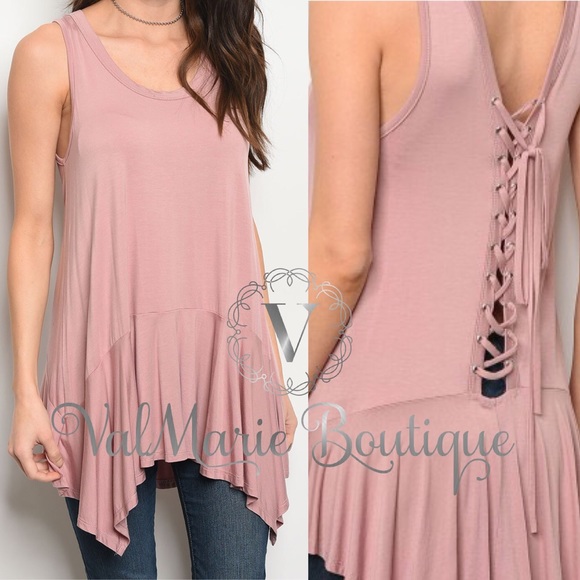 Lace up Mauve Tunic - Picture 4 of 7